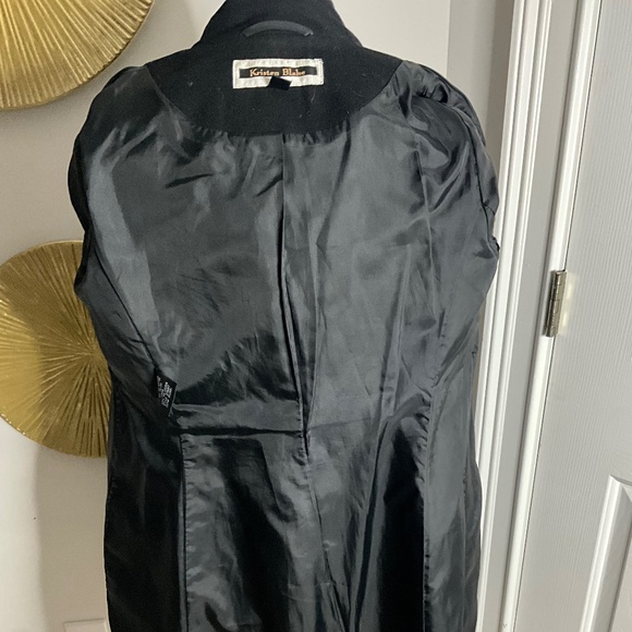 **Genuine Mink Collar Wool Coat** - Picture 7 of 12